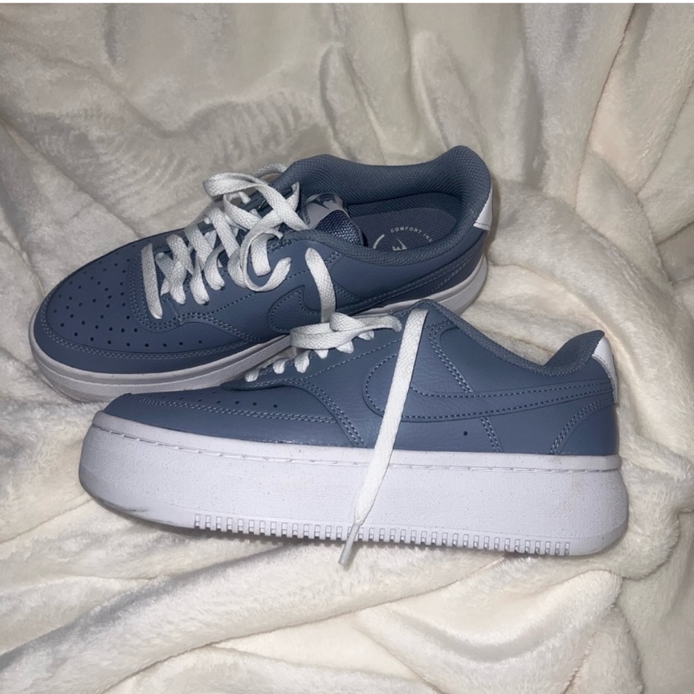 Nike Blue and White Sneakers with Chunky Sole